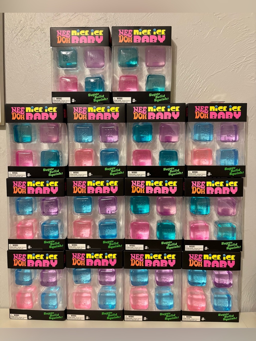 Schylling NeeDoh Nice Ice Baby Super Solid Squish Tactile Squeeze Toy Lot Of 14